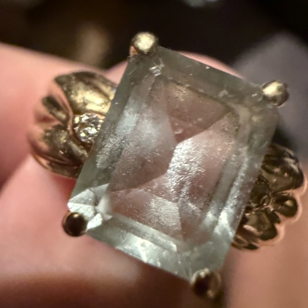 Elegant Gold and Silver Gemstone Ring